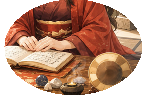 四柱推命・宿曜を用いて鑑定するイラスト